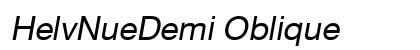 HelvNueDemi Oblique Preview
