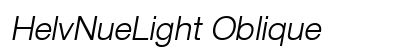 HelvNueLight Oblique Preview