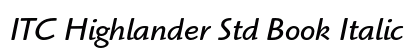 ITC Highlander Std Book Italic Font