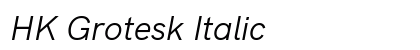 HK Grotesk Italic Preview