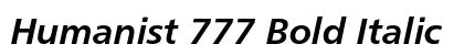 Humanist 777 Bold Italic Preview