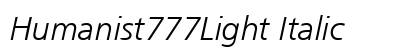 Humanist777Light Italic Preview