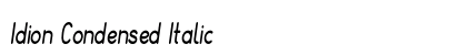 Idion Condensed Italic Preview