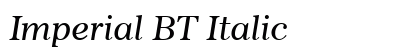 Imperial BT Italic Preview