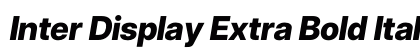 Inter Display Extra Bold Italic Preview