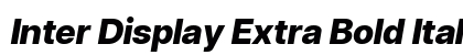 Inter Display Extra Bold Italic Preview