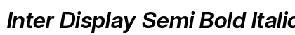 Inter Display Semi Bold Italic Preview
