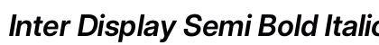 Inter Display Semi Bold Italic Preview