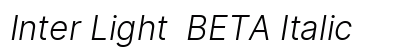 Inter Light  BETA Italic preview