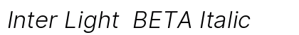 Inter Light  BETA Italic preview