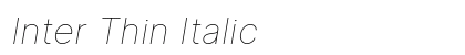 Inter Thin Italic preview