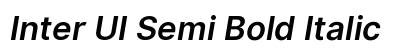 Inter UI Semi Bold Italic Preview