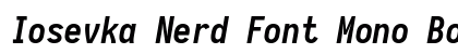 Iosevka Nerd Font Mono Bold Italic Preview