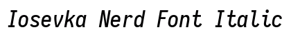 Iosevka Nerd Font Italic Preview
