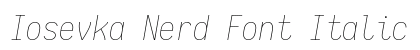 Iosevka Nerd Font Italic Preview