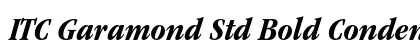 ITC Garamond Std Bold Condensed Italic Font