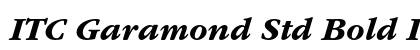 ITC Garamond Std Bold Italic Font