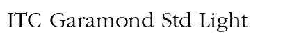 ITC Garamond Std Light Font
