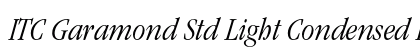 ITC Garamond Std Light Condensed Italic Font