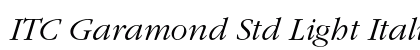 ITC Garamond Std Light Italic Font