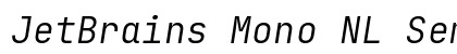 JetBrains Mono NL Semi Light Italic Preview