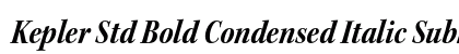 Kepler Std Bold Condensed Italic Subhead Preview