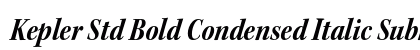 Kepler Std Bold Condensed Italic Subhead Preview