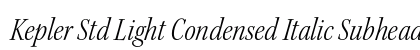 Kepler Std Light Condensed Italic Subhead Preview