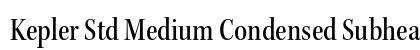 Kepler Std Medium Condensed Subhead Preview