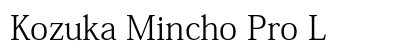 Kozuka Mincho Pro L Preview