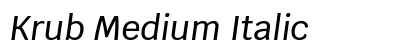 Krub Medium Italic Preview