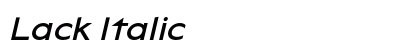 Lack Italic preview