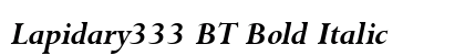 Lapidary333 BT Bold Italic Preview