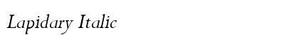 Lapidary Italic Preview