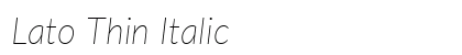 Lato Thin Italic Preview