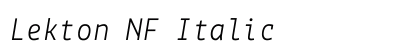 Lekton NF Italic Preview