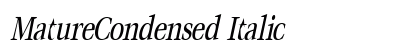 MatureCondensed Italic preview