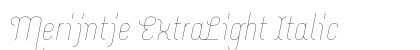 Merijntje ExtraLight Italic Preview