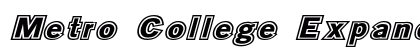 Metro College Expanded Italic Preview
