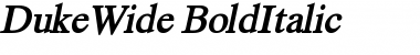 DukeWide BoldItalic Font