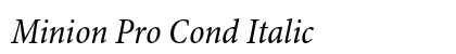 Minion Pro Cond Italic Preview