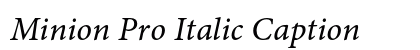 Minion Pro Italic Caption Preview