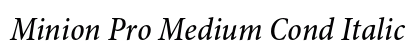 Minion Pro Medium Cond Italic Preview