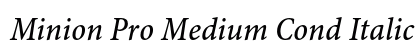 Minion Pro Medium Cond Italic Caption Preview