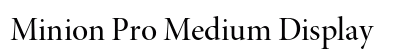 Minion Pro Medium Display Preview