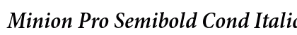 Minion Pro Semibold Cond Italic Preview