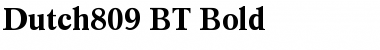 Dutch809 BT Bold Font