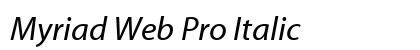 Myriad Web Pro Italic Preview