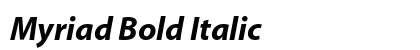 Myriad Bold Italic Preview