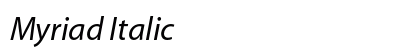 Myriad Italic Preview